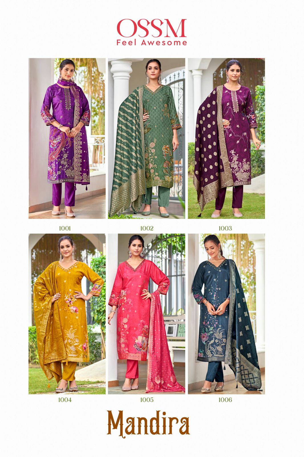 Mandira By Ossm Jacquard Digital Printed Kurti With Bottom Dupatta Wholesale Price In Surat

